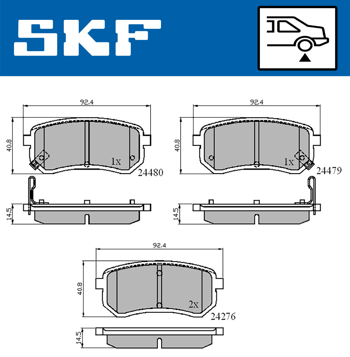 Set placute frana,frana disc VKBP 90276 A SKF